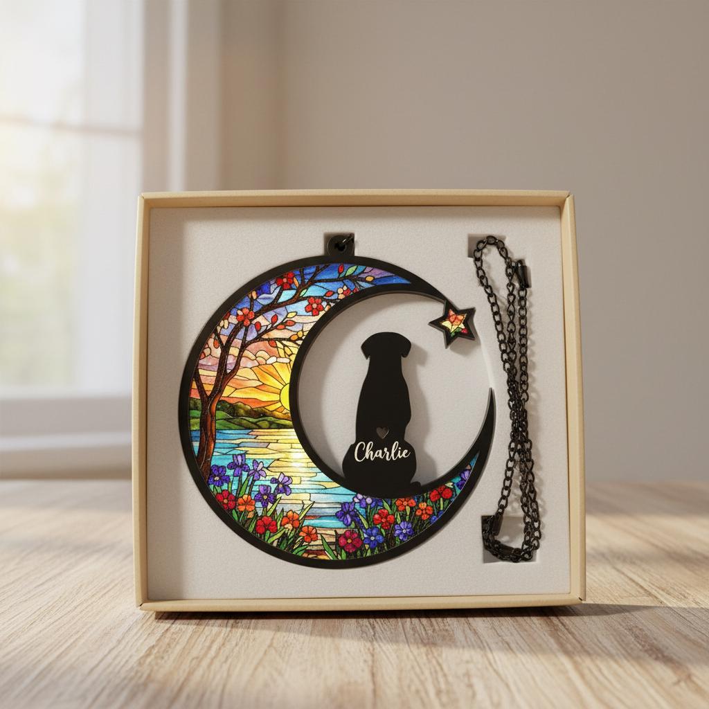 Personalized Dog Memorial Suncatcher,  Custom Dog Loss Sympathy Gift, Dog Remembrance Gift, In Loving Memory,  Dog Memorial Gift - image 6