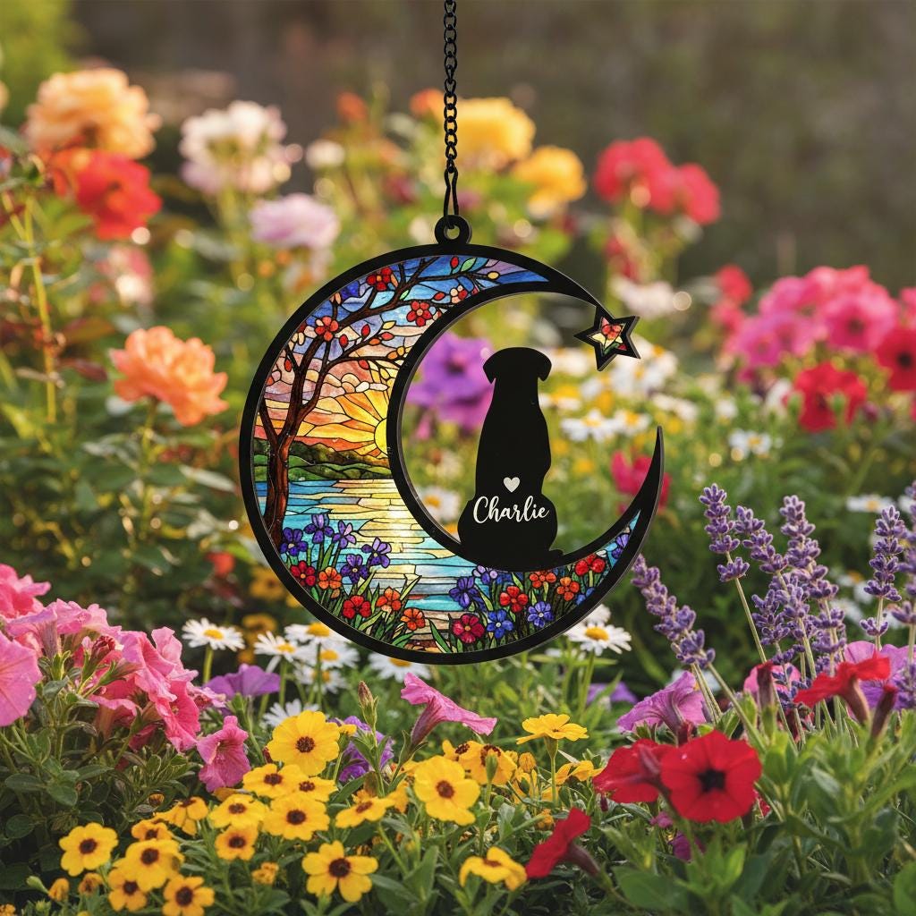 Personalized Dog Memorial Suncatcher,  Custom Dog Loss Sympathy Gift, Dog Remembrance Gift, In Loving Memory,  Dog Memorial Gift - image 7