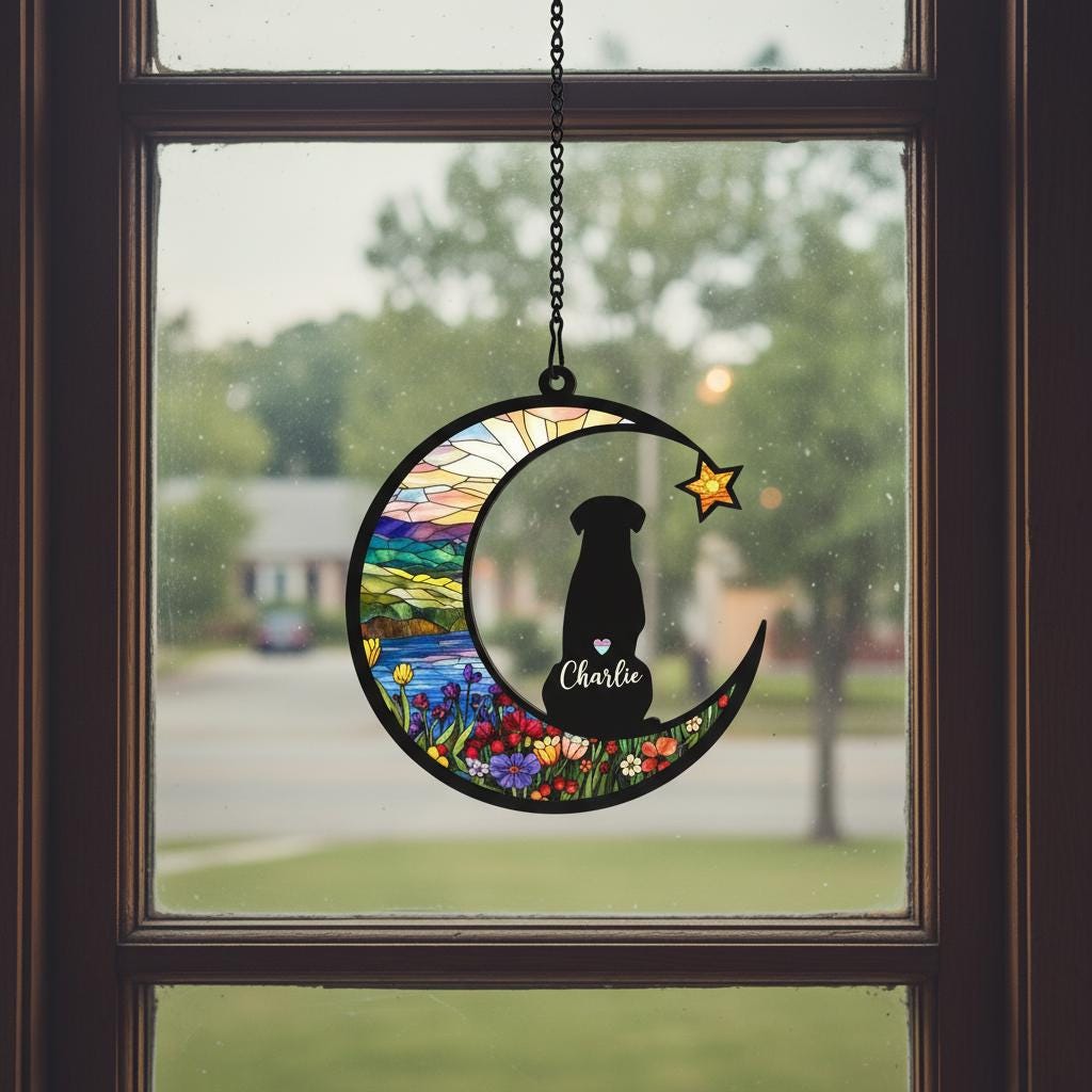 Personalized Dog Memorial Suncatcher, Custom Dog Loss Sympathy Gift, Dog Remembrance Gift, In Loving Memory,  Gift For Dog Lovers - image 6