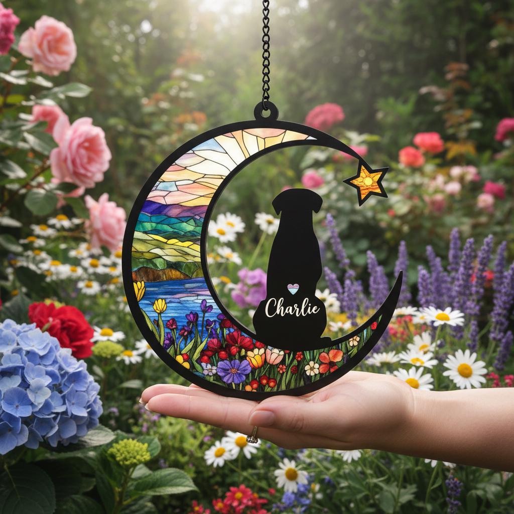 Personalized Dog Memorial Suncatcher, Custom Dog Loss Sympathy Gift, Dog Remembrance Gift, In Loving Memory,  Gift For Dog Lovers