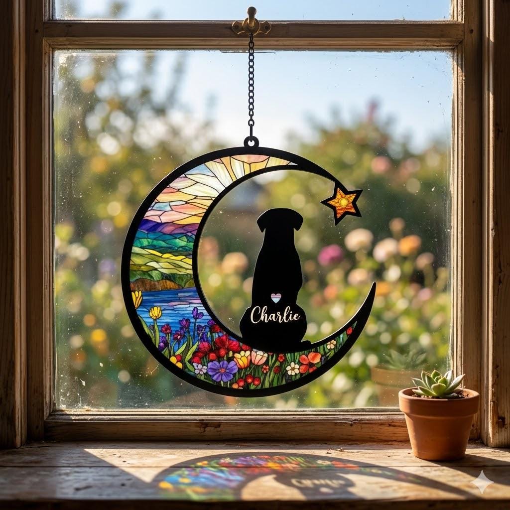 Personalized Dog Memorial Suncatcher, Custom Dog Loss Sympathy Gift, Dog Remembrance Gift, In Loving Memory,  Gift For Dog Lovers - image 7