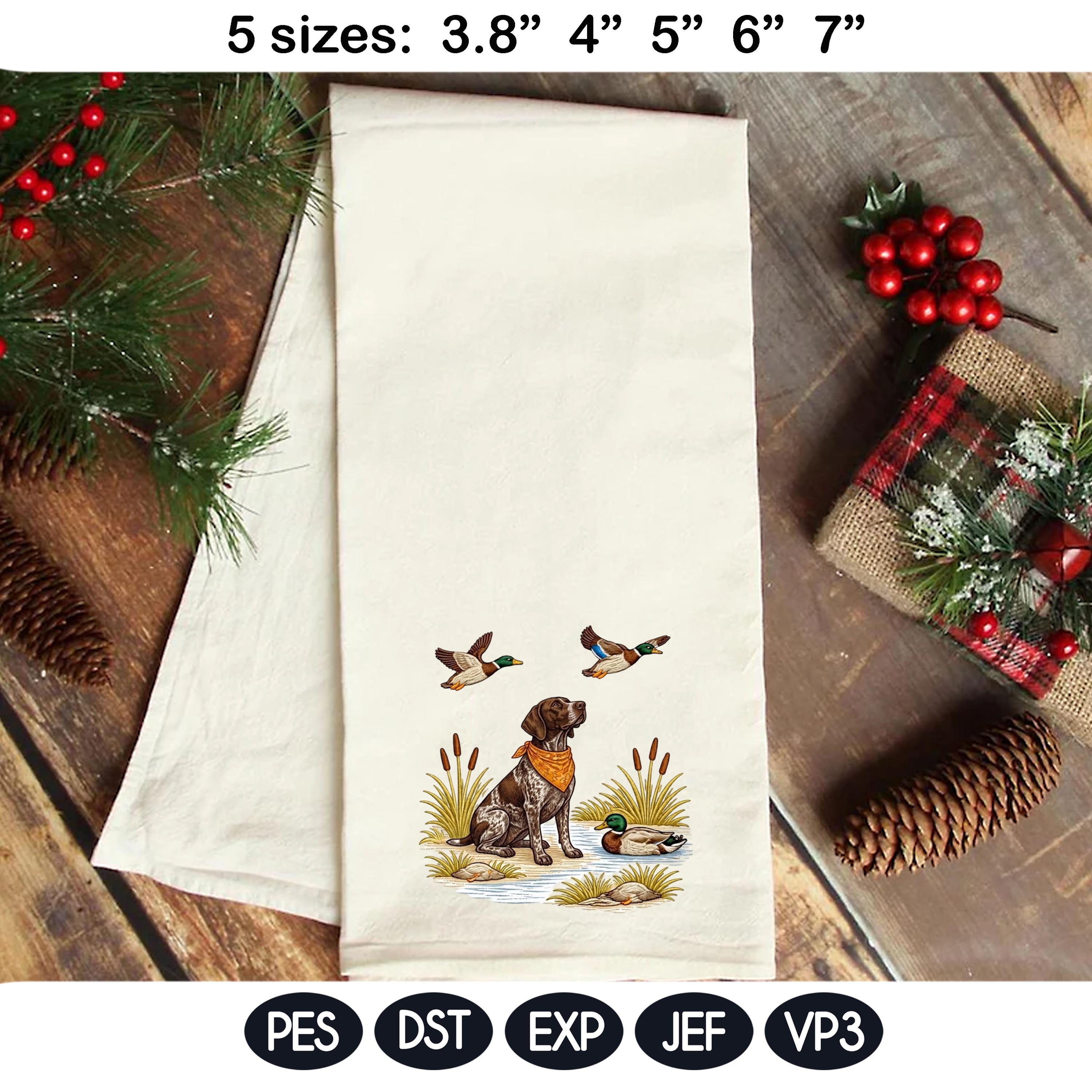 German Shorthaired Pointer Embroidery Design, GSP Hunting Dog File, Duck Hunter Gift, Outdoor Wildlife Embroidery, 5 sizes, Digital Download - image 4