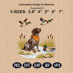 German Shorthaired Pointer Embroidery Design, GSP Hunting Dog File, Duck Hunter Gift, Outdoor Wildlife Embroidery, 5 sizes, Digital Download