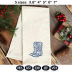 Cowboy Boots Embroidery Design, Chinoiserie Western Boots, Blue White Floral Cowgirl Boots, Vintage Western Machine Embroidery File - image 4
