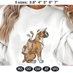 Funny Boxer Golf Embroidery Design, Boxer Dog With Golf Clubs, Cute Pet Machine Embroidery File, Golfer Gift Idea, 5 sizes, Digital Download - image 3