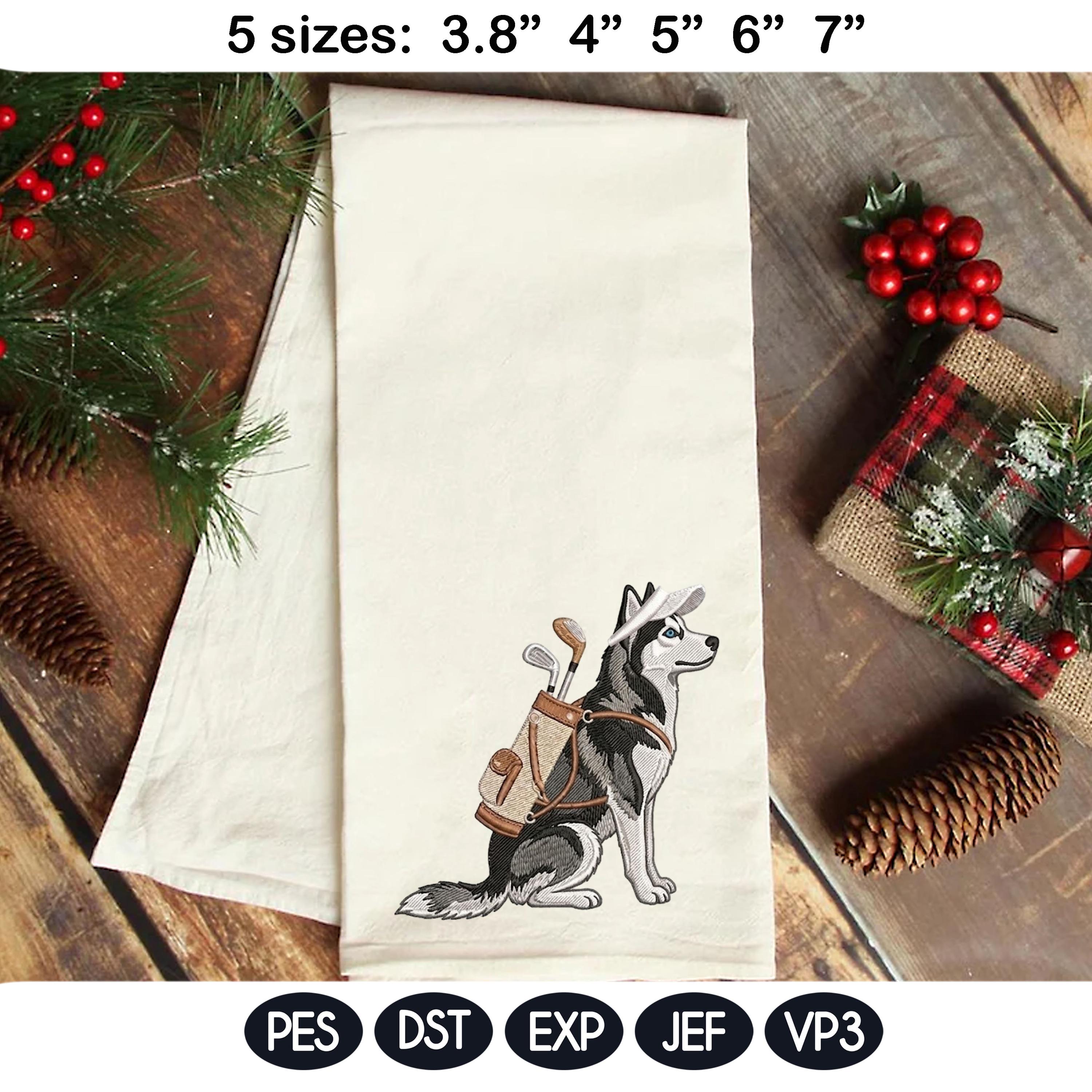 Husky Dog Golf Embroidery Design, Cute Siberian Husky Golfer Embroidery File, Pet Lover Gift, Machine Embroidery, 5 sizes, Digital Download - image 4