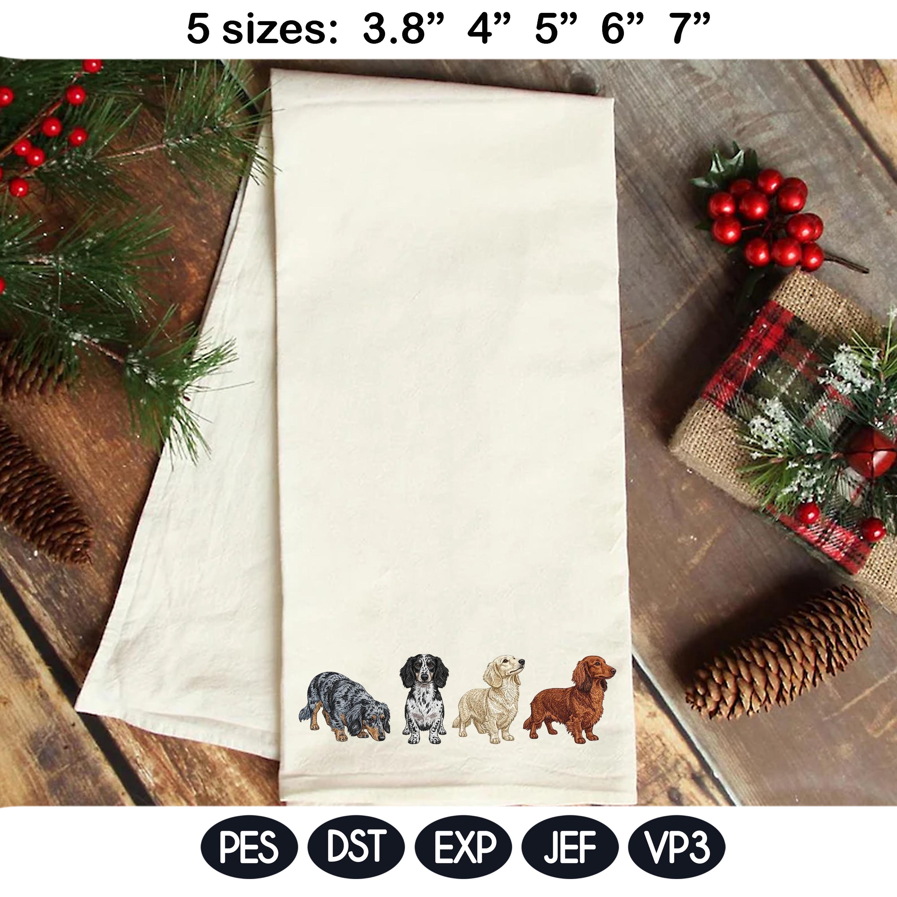 Dachshund Dog Embroidery Design, Cute Doxie Multi Pose, Wiener Dog File, Pet Portrait Design, Machine Embroidery, 5 Sizes, Digital Download - image 5