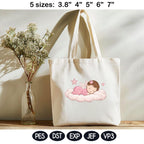 Sleeping Baby Angel Embroidery Design, Cute Newborn Girl on Cloud File, Nursery Decor Machine Embroidery, 5 Sizes, Digital Download - image 5