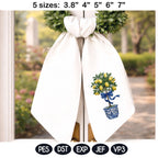 Chinoiserie Lemon Tree Embroidery Design Bundle, Blue White Vase Citrus Plant Machine Embroidery File, Chinoiserie Style, Instant Download - image 3