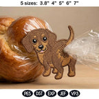 Cute Dachshund Dog Butt Bag Tie Embroidery Design, Funny Puppy Butt Applique, Bread Bag Clip In The Hoop, Sausage Dog Embroidery File