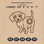 Cute Dachshund Dog Butt Bag Tie Embroidery Design, Funny Puppy Butt Applique, Bread Bag Clip In The Hoop, Sausage Dog Embroidery File - image 3