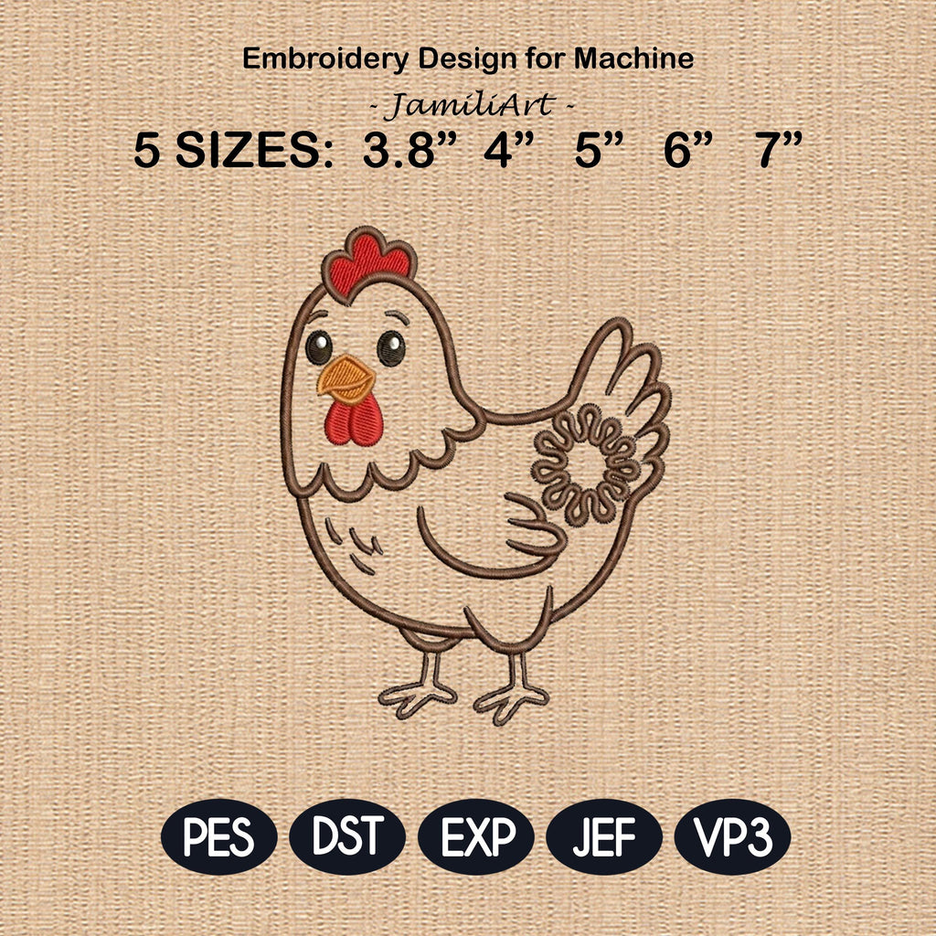 Cute Hen Butt Bag Tie Embroidery Design, Funny Chicken Butt Applique, Bread Bag Clip In The Hoop, Farm Hen Embroidery File, Digital Download - image 3