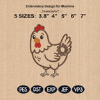 Cute Hen Butt Bag Tie Embroidery Design, Funny Chicken Butt Applique, Bread Bag Clip In The Hoop, Farm Hen Embroidery File, Digital Download - image 3