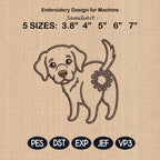 Cute Golden Retriever Dog Butt Bag Tie Embroidery Design, Funny Puppy Butt Applique, Bread Bag Clip In The Hoop, Machine Embroidery - image 3
