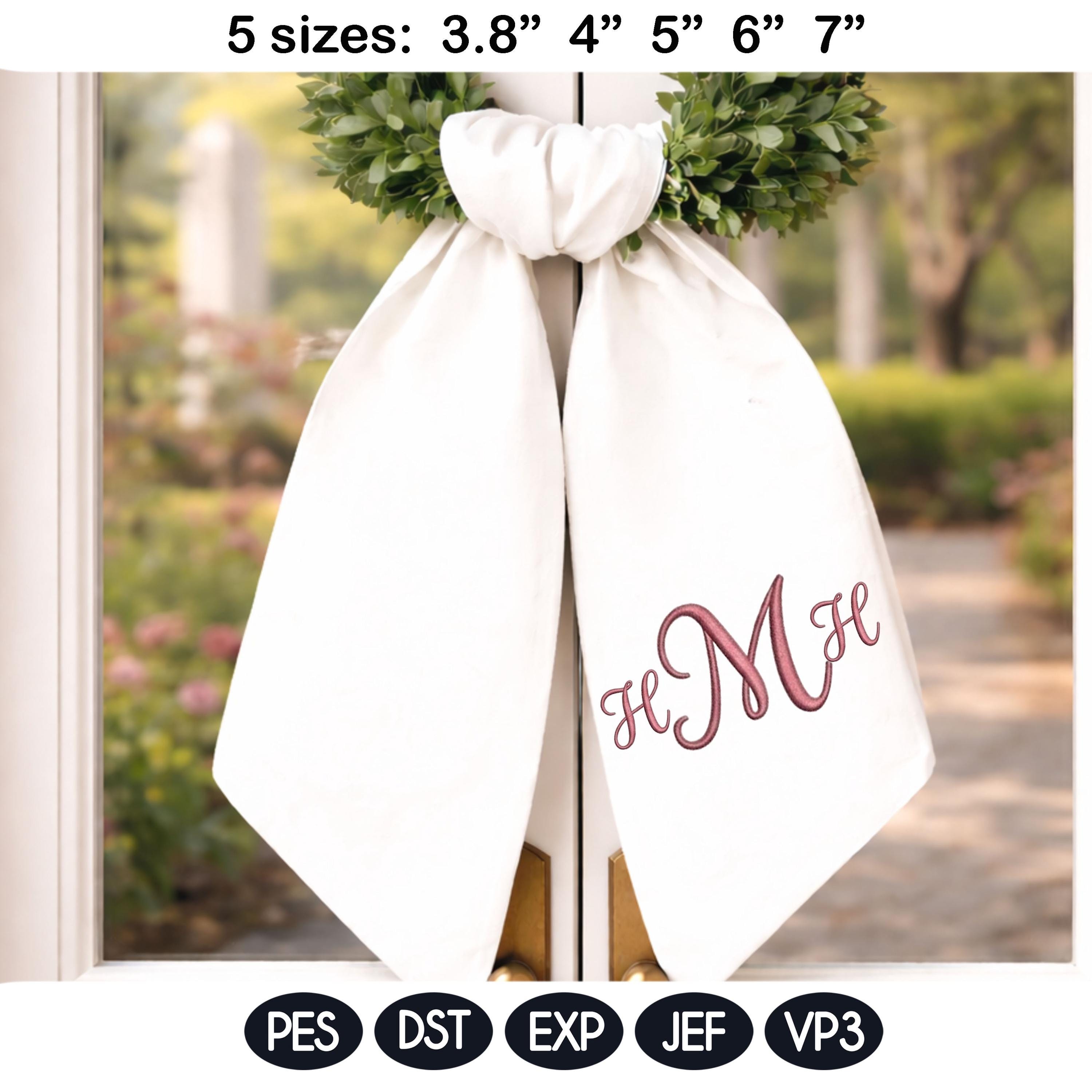 Elegant Script Monogram Alphabet Embroidery Design, Swirly Font A-Z Machine Embroidery Letters, Custom Name Initials Set, Digital Download - image 7