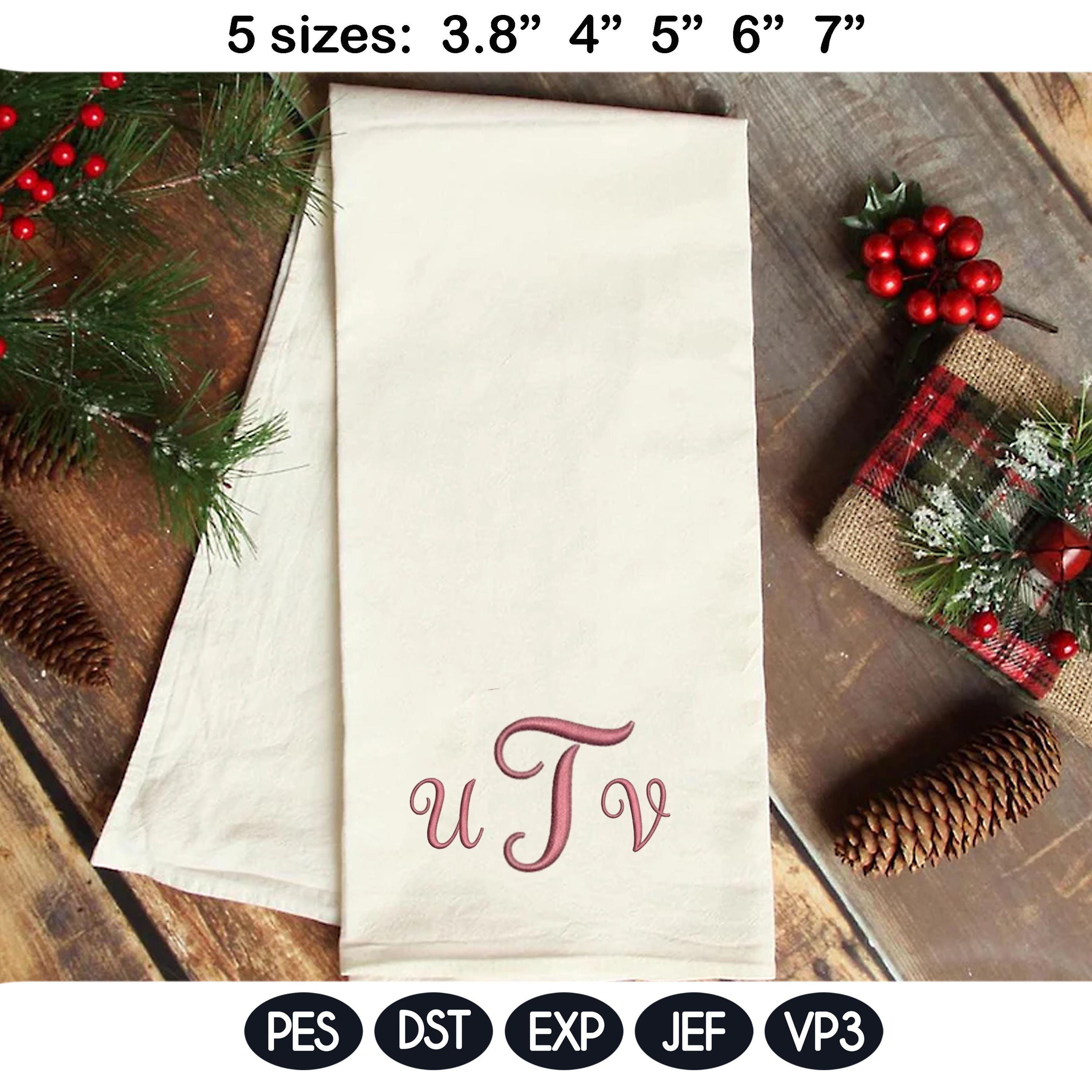 Elegant Script Monogram Alphabet Embroidery Design, Swirly Font A-Z Machine Embroidery Letters, Custom Name Initials Set, Digital Download - image 4