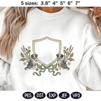 Australian Shepherd Frame Embroidery Design, Dog Monogram Frame, Aussie Puppy Crest, Floral Dog Frame, Baby Name Frame, Digital Download - image 6