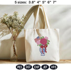 Chinoiserie Hydrangea Embroidery Design with USA Flag, Patriotic Floral Vase, 4th of July Machine Embroidery File, 5 sizes, Digital Download - image 6