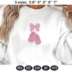 Baby Girl Shoes Bow Embroidery Design, Cute Ballet Slippers Machine Embroidery File, Coquette Nursery Decor, 5 Sizes, Digital Download - image 6