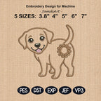 Cute Labrador Dog Butt Bag Tie Embroidery Design, Funny Puppy Butt Applique, Bread Bag Clip In The Hoop, Lab Dog Embroidery File - image 3