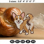 Cute Corgi Dog Butt Bag Tie Embroidery Design, Funny Puppy Butt Applique, Bread Bag Clip In The Hoop, Welsh Corgi Embroidery File