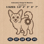 Cute Corgi Dog Butt Bag Tie Embroidery Design, Funny Puppy Butt Applique, Bread Bag Clip In The Hoop, Welsh Corgi Embroidery File - image 3