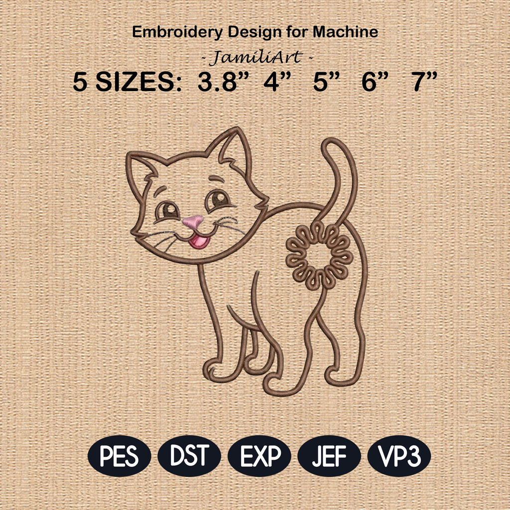 Cute Cat Butt Bag Tie Embroidery Design, Funny Kitty Butt Applique, Bread Bag Clip In The Hoop, Cat Embroidery File, Digital Download - image 3
