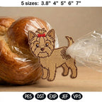 Cute Yorkie Dog Butt Bag Tie Embroidery Design, Funny Puppy Butt Applique, Bread Bag Clip In The Hoop, Yorkshire Terrier, Digital Download