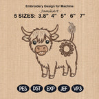 Cute Highland Cow Butt Bag Tie Embroidery Design, Funny Cow Butt Applique, Bread Bag Clip In The Hoop, Highland Cow File, Digital Download - image 3