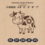 Cute Dairy Cow Butt Bag Tie Embroidery Design, Funny Cow Butt Applique, Bread Bag Clip In The Hoop, Holstein Cow Pattern, Digital Download - image 3