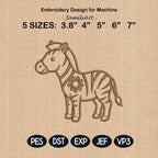 Cute Zebra Butt Bag Tie Embroidery Design, Funny Zebra Butt Applique, Bread Bag Clip In The Hoop, Safari Animal Embroidery, Digital Download - image 3
