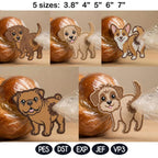Cute Dog Butt Bag Tie Embroidery Design Bundle, Funny Puppy Butt Applique, Bread Bag Clip In The Hoop, Dog Embroidery Set, Digital Download