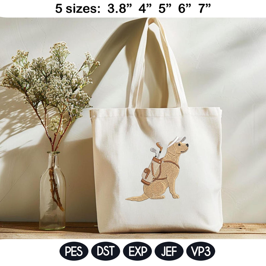 Funny Golf Dog Embroidery Bundle, Preppy Sporting Dog Embroidery Design, Retriever Poodle Golf Machine Embroidery, 5 sizes, Digital Download - image 6