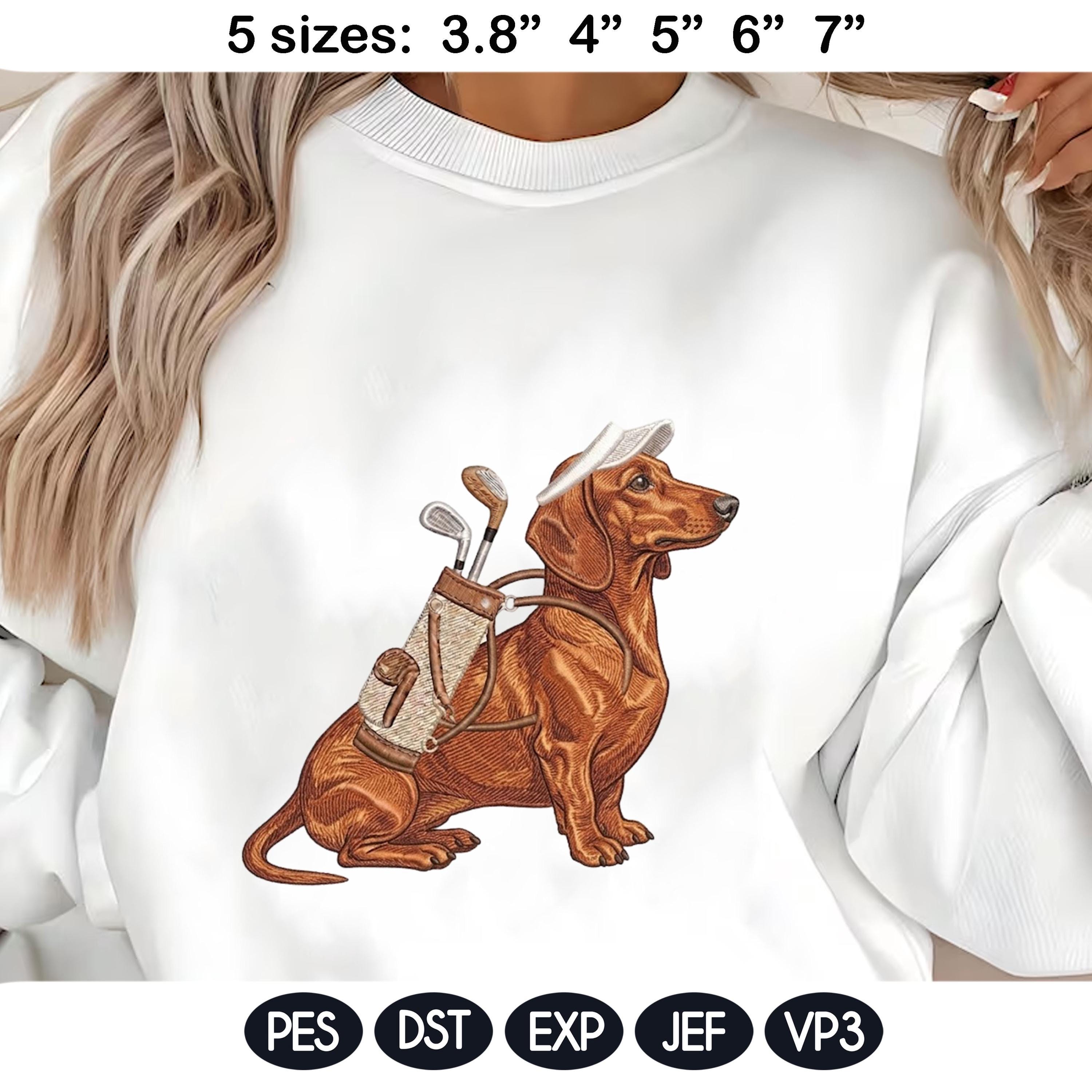 Funny Golf Dog Embroidery Bundle, Preppy Sporting Dog Embroidery Design, Retriever Poodle Golf Machine Embroidery, 5 sizes, Digital Download - image 8
