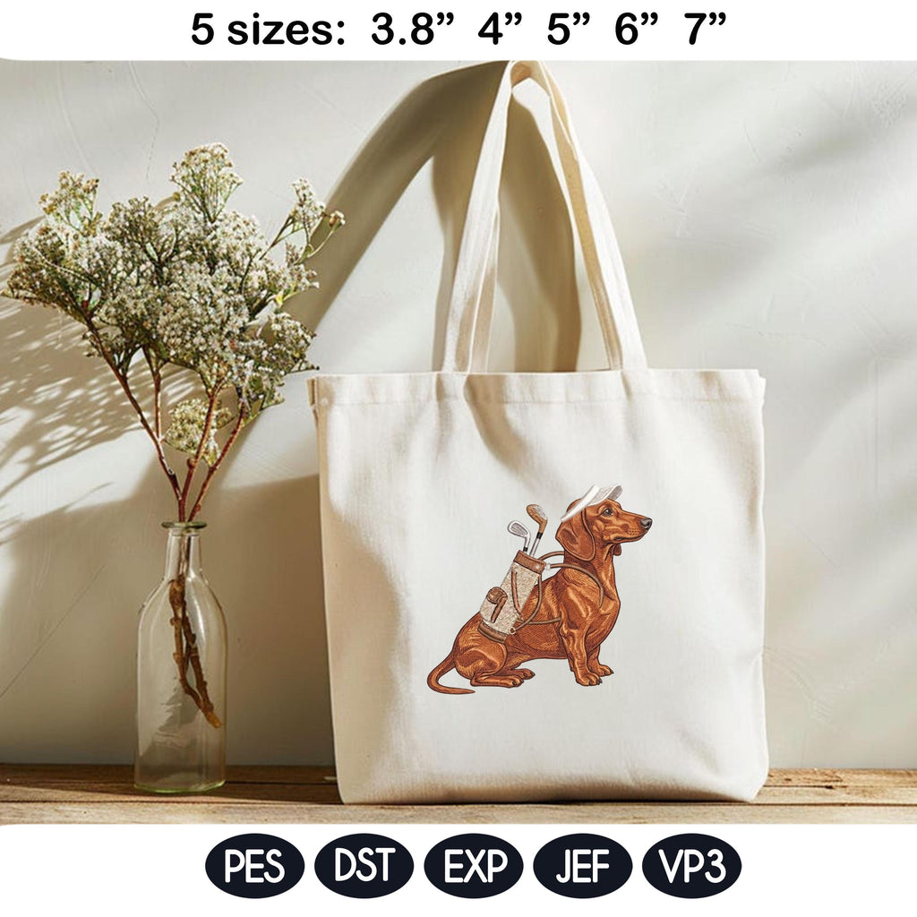Funny Golf Dog Embroidery Bundle, Preppy Sporting Dog Embroidery Design, Retriever Poodle Golf Machine Embroidery, 5 sizes, Digital Download - image 7