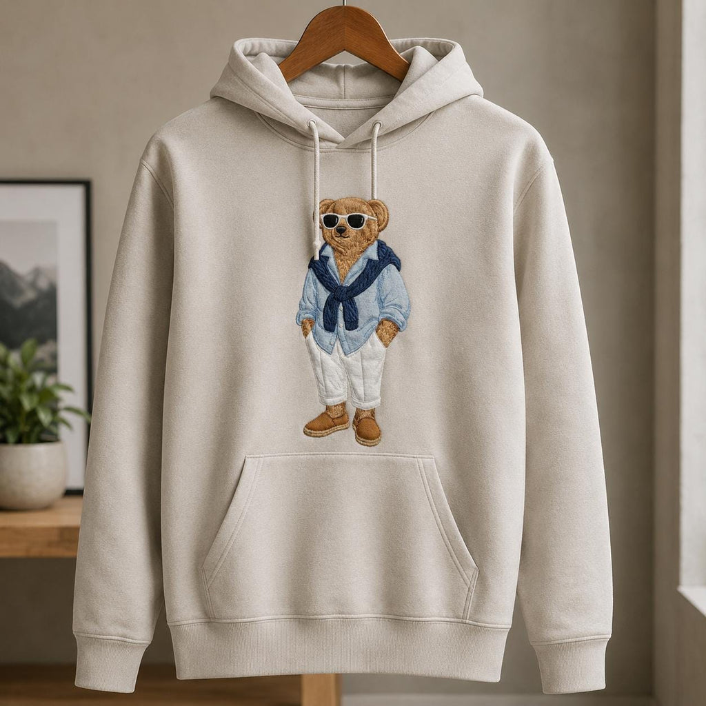 Preppy Teddy Bear Embroidery Design, Coastal Summer Bear Machine Embroidery File, Fashion Teddy Bear, 5 sizes, Digital Download - image 3