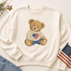 Patriotic Teddy Bear Embroidery Design, American Flag Baby Bear Machine Embroidery, Preppy 4th Of July Stitch File, 5 sizes Digital Download - image 4