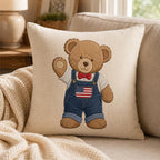 Americana Teddy Bear Embroidery Design, Cute USA Bear In Overalls Machine Embroidery, Patriotic Baby Bear Stitch Pattern, Digital Download - image 5