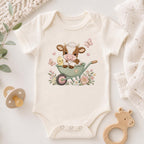 Cow Wheelbarrow Embroidery Design, Baby Farm Animal Machine Embroidery File, Cute Cow Garden Stitch, 5 sizes, Digital Download - image 3