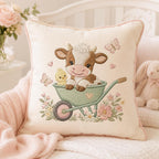 Cow Wheelbarrow Embroidery Design, Baby Farm Animal Machine Embroidery File, Cute Cow Garden Stitch, 5 sizes, Digital Download - image 6
