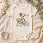 Cow Bicycle Embroidery Design, Cute Baby Farm Animal Machine Embroidery File, Spring Cow Bike Stitch, 5 sizes, Digital Download - image 3