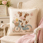 Cow Bicycle Embroidery Design, Cute Baby Farm Animal Machine Embroidery File, Spring Cow Bike Stitch, 5 sizes, Digital Download - image 5