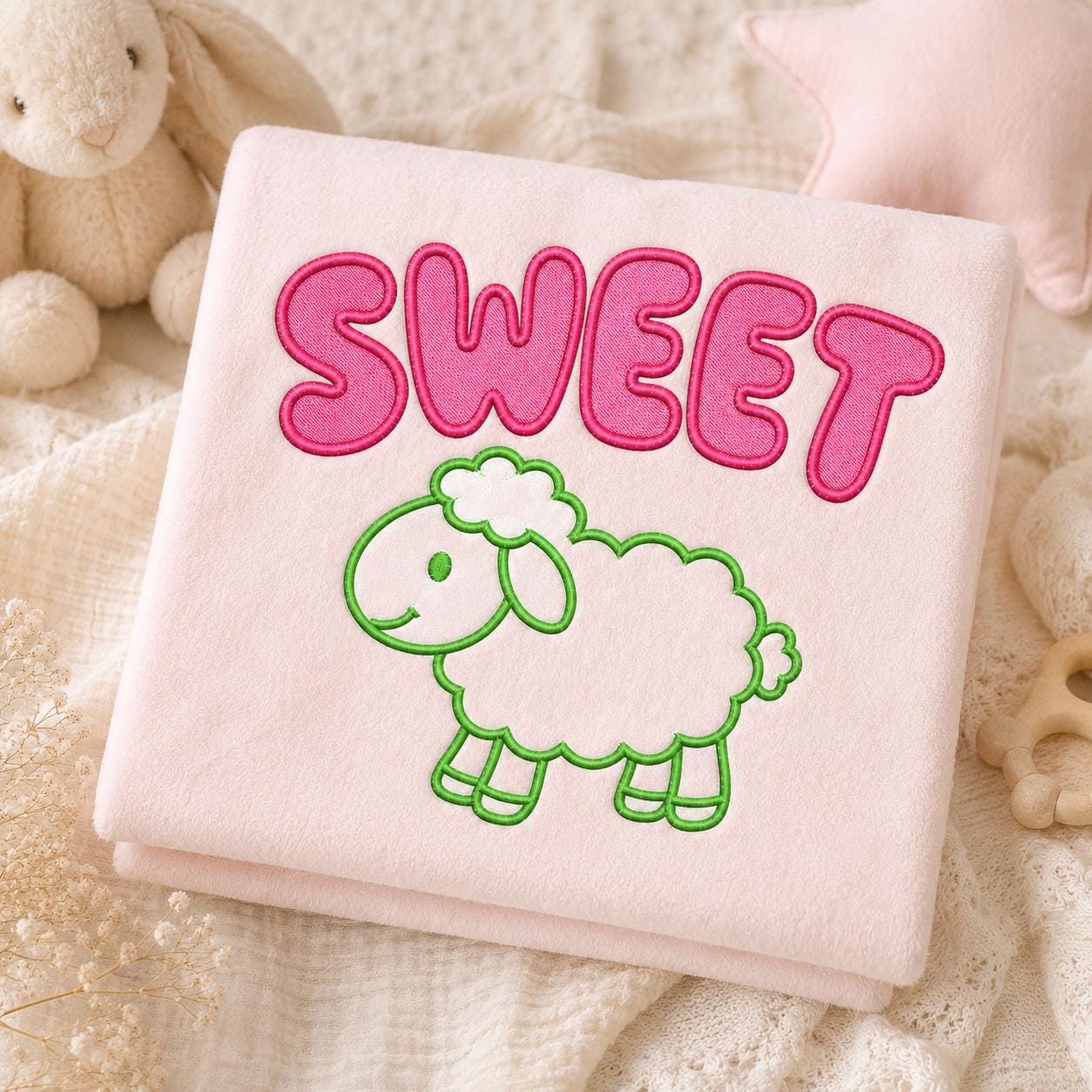 Cute Animal Word Embroidery Bundle, 5 Baby Animal Machine Embroidery Designs, Dino Bunny Gator Sheep Nursery File, 5 sizes, Digital Download - image 9