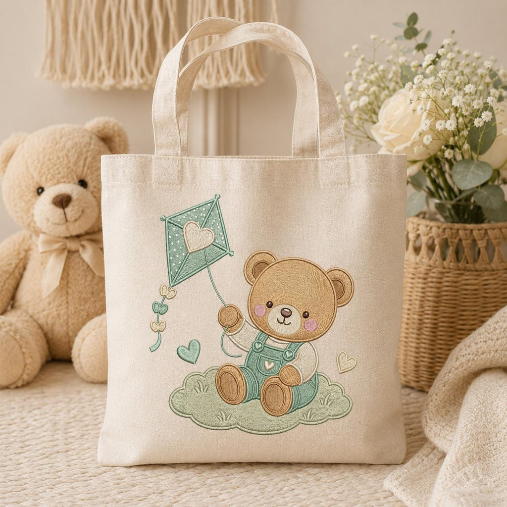 Teddy Bear Kite Embroidery Design, Cute Baby Bear Flying Kite Machine Embroidery File, Nursery Kids Decor, 5 sizes, Digital Download - image 6