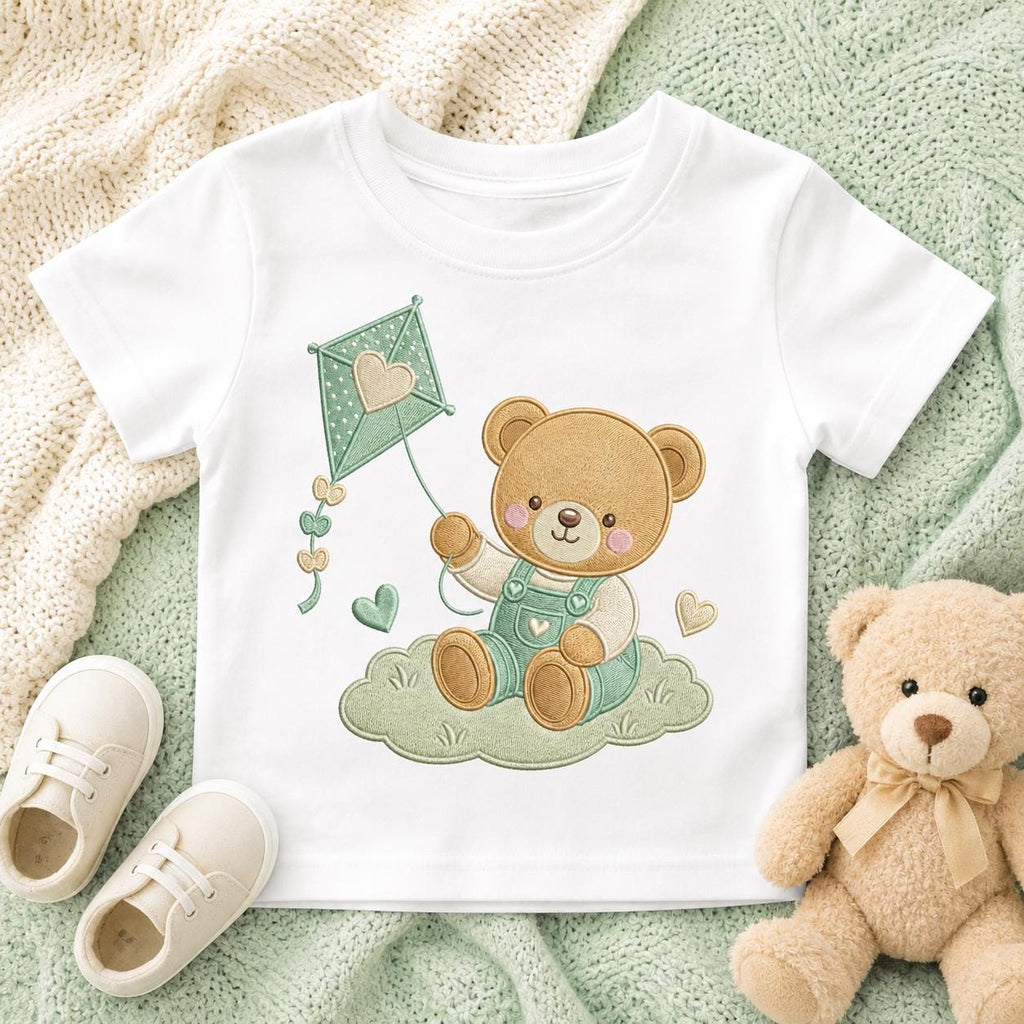 Teddy Bear Kite Embroidery Design, Cute Baby Bear Flying Kite Machine Embroidery File, Nursery Kids Decor, 5 sizes, Digital Download - image 7