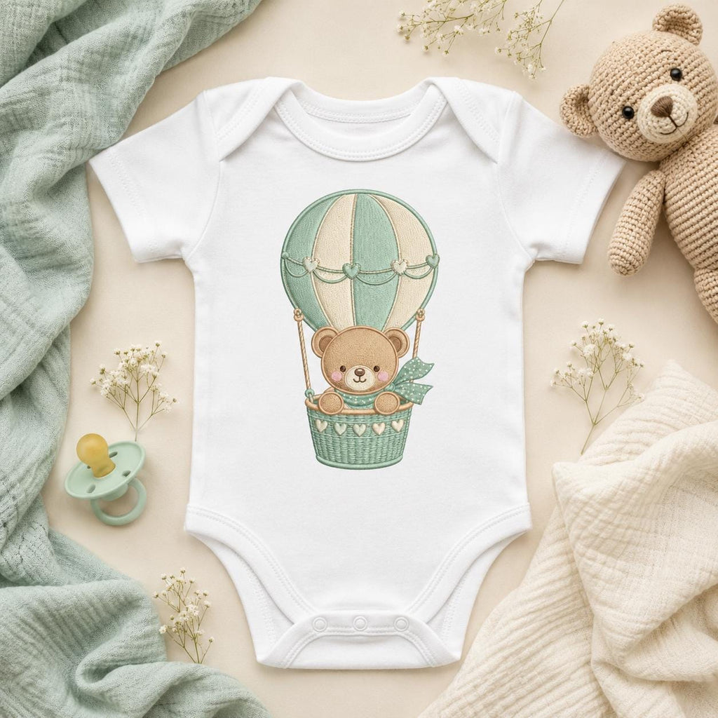 Teddy Bear Hot Air Balloon Embroidery Design, Cute Nursery Baby Bear Machine Embroidery, Kids Room Decor Stitch, 5 sizes, Digital Download - image 7