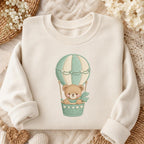 Teddy Bear Hot Air Balloon Embroidery Design, Cute Nursery Baby Bear Machine Embroidery, Kids Room Decor Stitch, 5 sizes, Digital Download - image 3