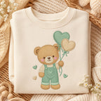 Teddy Bear Heart Balloons Embroidery Design, Cute Baby Bear Machine Embroidery File, Nursery Kids Decor, 5 sizes, Digital Download - image 3