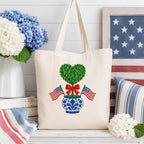 Heart Boxwood Topiary Embroidery Design, Patriotic Chinoiserie Vase Machine File, American Flag 4th of July Bow, 5 sizes, Digital Download - image 5