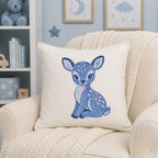 Chinoiserie Deer Embroidery Design, Blue Fawn Woodland Animal Machine Embroidery File, Preppy Nursery File, 5 sizes, Digital Download - image 4